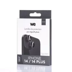 WE Lentilles de protection pour objectifs d'appareil photo iPhone 14/14 PLUS transparent/noir (2 lentilles incluses)