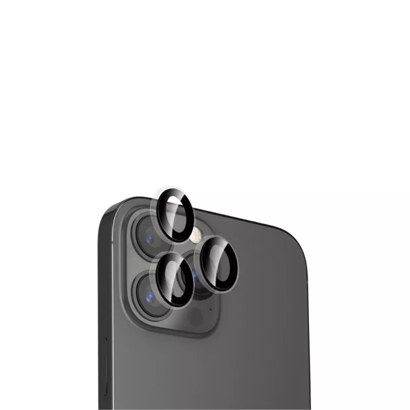 WE Lentilles de protection pour objectifs d'appareil photo iPhone 14 PRO/14 PRO MAX transparent/noir (3 lentilles incluses)