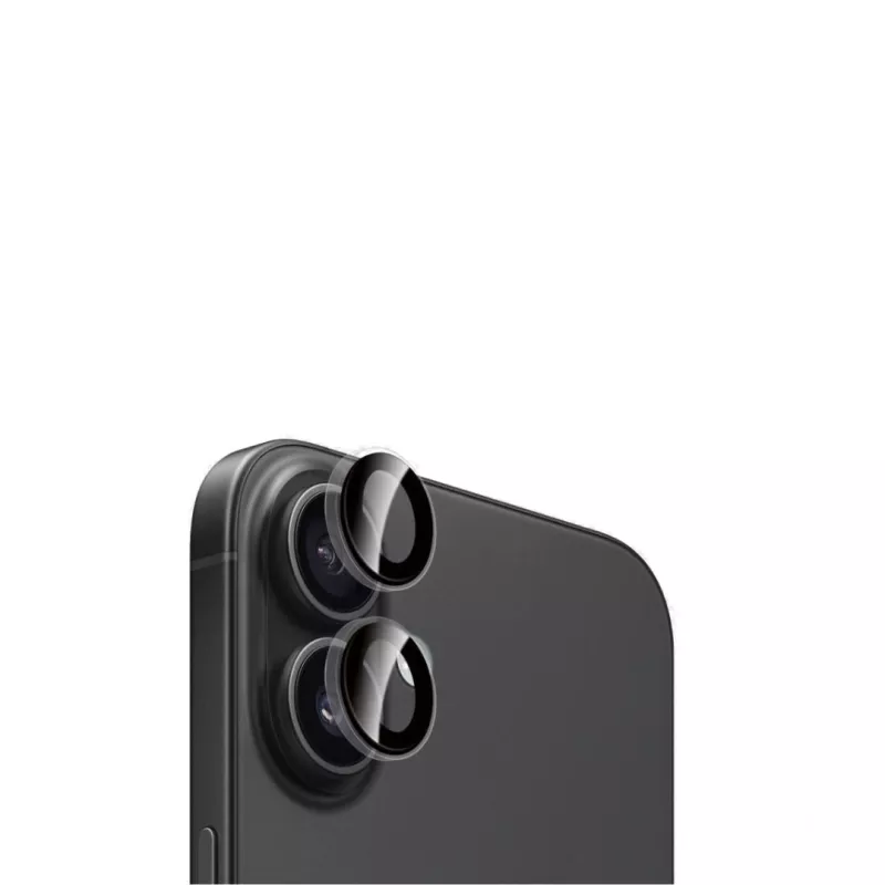 WE Lentilles de protection pour objectifs d'appareil photo iPhone 16/16 PLUS/17 transparent/noir (2 lentilles incluses)