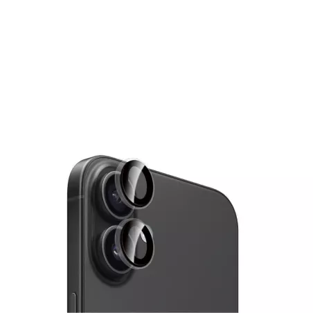 WE Lentilles de protection pour objectifs d'appareil photo iPhone 16/16 PLUS/17 transparent/noir (2 lentilles incluses)