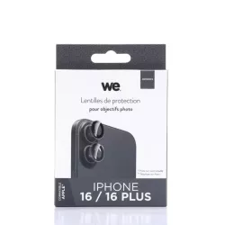 WE Lentilles de protection pour objectifs d'appareil photo iPhone 16/16 PLUS/17 transparent/noir (2 lentilles incluses)