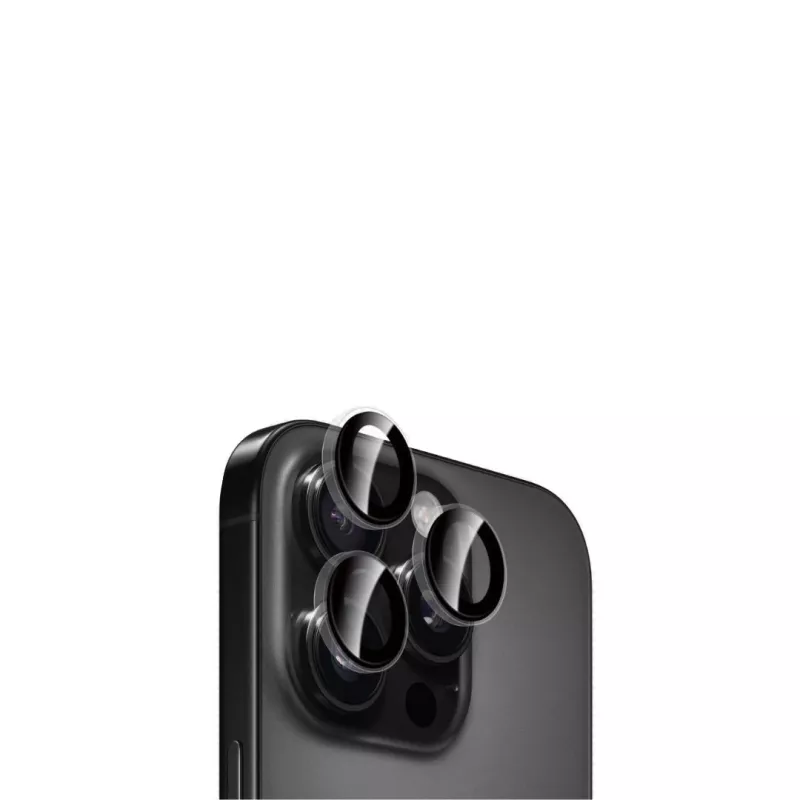 WE Lentilles de protection pour objectifs d'appareil photo iPhone 16 PRO/16 PRO MAX transparent/noir (3 lentilles incluses)