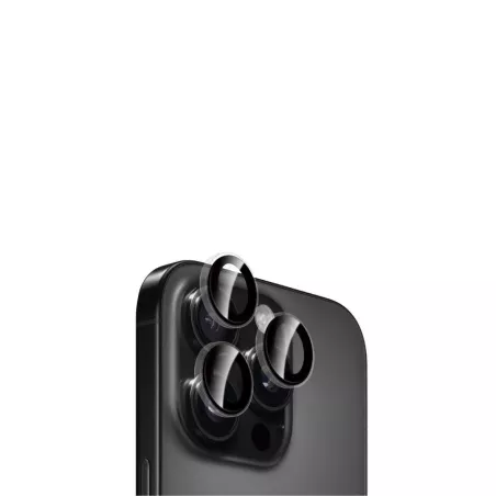 WE Lentilles de protection pour objectifs d'appareil photo iPhone 16 PRO/16 PRO MAX transparent/noir (3 lentilles incluses)