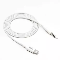 WE Câble auxiliaire 1m pour iPhone/ iPad vers Jack mâle 3,5 mm / aux pour relier à une autoradio, un casque, des enceintes