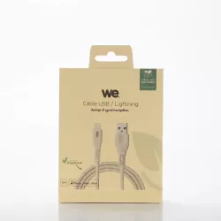 Câble Lightning/USB A biosourcé avec 30% de matières recyclées - 1m - Packaging écoconçu