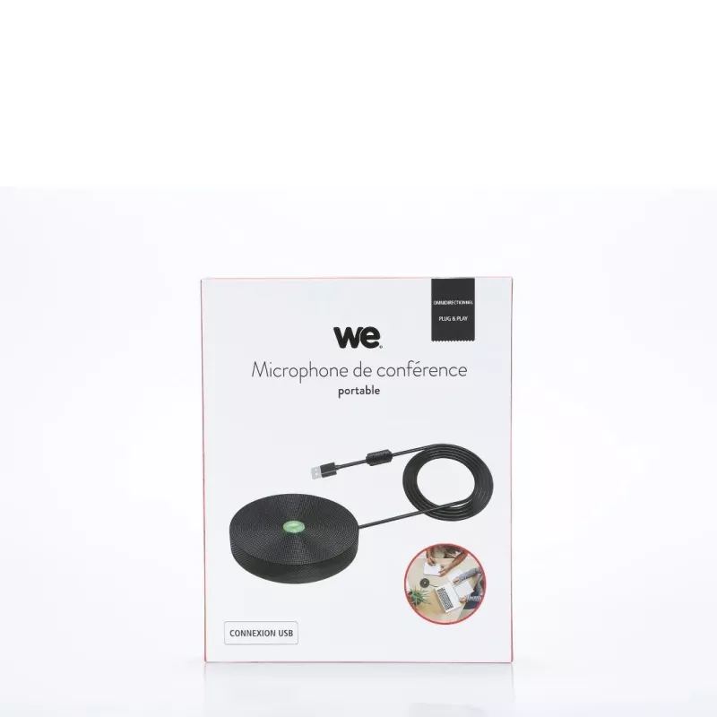 Microphone USB, design compact en métal, buton muet intégré, LED indicatif, plug&play, compatible avec tous les systèmes…