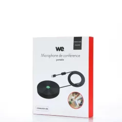 Microphone USB, design compact en métal, buton muet intégré, LED indicatif, plug&play, compatible avec tous les systèmes…