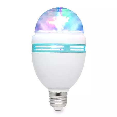 Nirvana Mini Lampe à LED Rouge, vert et bleu, 3W, Auto 3 LEDs avec effet rotatif E27, durée de vie 50000h, WE