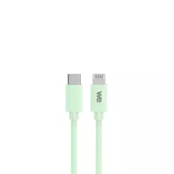 WE POP Pack Chargeur secteur + Câble USB-C/Lightning Vert : Chargeur secteur vert PD 20W port USB-C - Câble USB-C/Lightning…