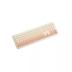 WE POP Pack clavier + souris sans-fil 2.4Ghz récepteur USB + adapteur USB-C, 104 touches, piles incluses, beige