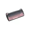 WE POP Pack clavier + souris sans-fil chat 2.4Ghz, récepteur USB + adapteur USB-C, 84 touches, piles incluses, noir et rose