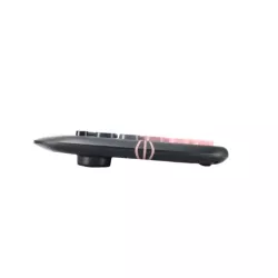 WE POP Pack clavier + souris sans-fil chat 2.4Ghz, récepteur USB + adapteur USB-C, 84 touches, piles incluses, noir et rose