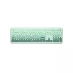 WE POP Pack clavier + souris sans-fil 2.4Ghz récepteur USB + adapteur USB-C, 104 touches, piles incluses, vert