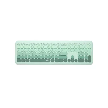 WE POP Pack clavier + souris sans-fil 2.4Ghz récepteur USB + adapteur USB-C, 104 touches, piles incluses, vert