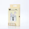 Ecouteurs sans-fil avec indicateur de charge AURA, Bluetooth, batterie intégrée 40mAh, Boitier de recharge 400mAh, ANC, blanc