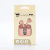 Ecouteurs sans-fil avec indicateur de charge AURA, Bluetooth, batterie intégrée 40mAh, Boitier de recharge 400mAh, ANC, rose