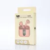 Ecouteurs sans-fil avec indicateur de charge AURA, Bluetooth, batterie intégrée 40mAh, Boitier de recharge 400mAh, ANC, rose