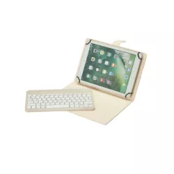 WE POP Etui tablette+ Clavier Bluetooth WE Etui Universel 9-11'' Compatible Android/iOS/Windows Beige