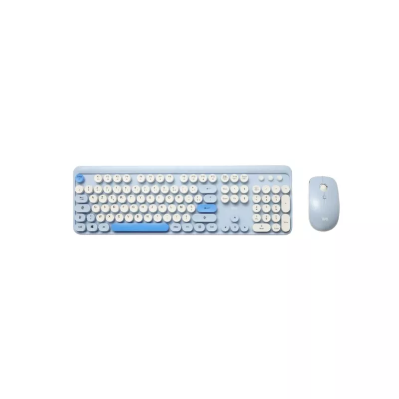 WE POP Pack clavier + souris sans fil: coloris Bleu - Connexion 2.4Ghz - avec pavé numérique - piles incluses