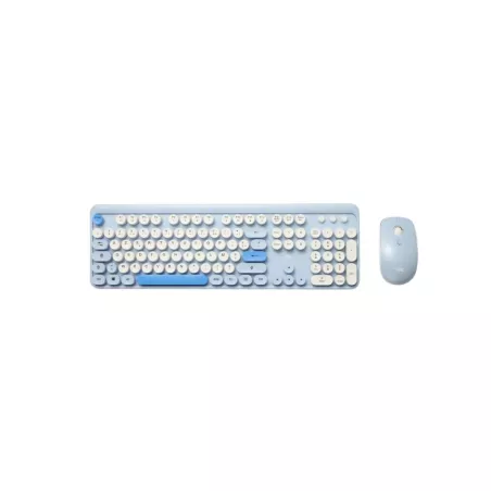 WE POP Pack clavier + souris sans fil: coloris Bleu - Connexion 2.4Ghz - avec pavé numérique - piles incluses