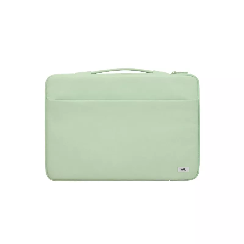 WE POP Housse PC jusqu'à 15.6'' Verte : Poignée de transports, attache arrière pour valise, poche frontale pour rangement avec…