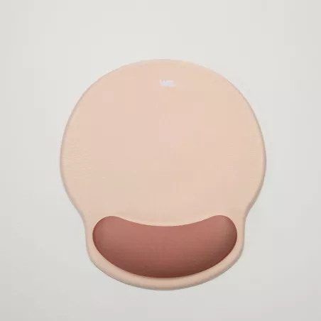 WE POP Tapis de souris avec repose poignet bi-color beige: matière tissu - tapis beige - repose poignet marron