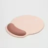 WE POP Tapis de souris avec repose poignet bi-color beige: matière tissu - tapis beige - repose poignet marron