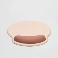 WE POP Tapis de souris avec repose poignet bi-color beige: matière tissu - tapis beige - repose poignet marron
