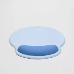 WE POP Tapis de souris avec repose poignet bi-color Bleu: matière tissu - tapis bleu ciel - repose poignet bleu foncé