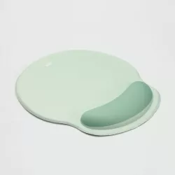 WE POP Tapis de souris avec repose poignet bi-color Vert: matière tissu - tapis vert clair - repose poignet vert foncé