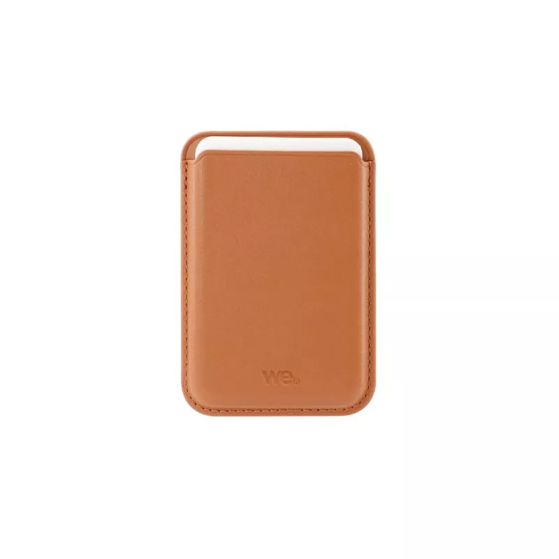 WE Porte cartes magnétique compatible magsafe Marron - Rangement jusqu'à 2 cartes - à mettre directement au dos de son iPhone