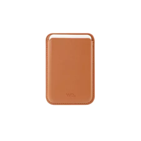 WE Porte cartes magnétique compatible magsafe Marron - Rangement jusqu'à 2 cartes - à mettre directement au dos de son iPhone