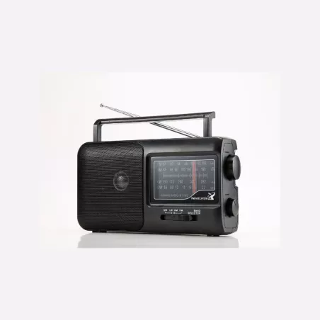 Radio grandes ondes AM/FM Prise casque jack 3.5mm, poignée de transport intégrée, alimentation par prise secteur ou pile (non…