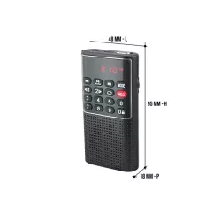 RADIO DE POCHE rechargeable FM, lecteur de carte micro SD RMS 3W, prise casque Noir