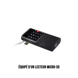 RADIO DE POCHE rechargeable FM, lecteur de carte micro SD RMS 3W, prise casque Noir
