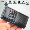 RADIO DE POCHE rechargeable FM, lecteur de carte micro SD RMS 3W, prise casque Noir