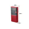 RADIO DE POCHE rechargeable FM, lecteur de carte micro SD RMS 3W, prise casque Rouge