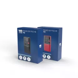 RADIO DE POCHE rechargeable FM, lecteur de carte micro SD RMS 3W, prise casque Rouge
