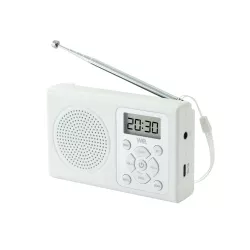 Radio FM à piles (non incluses), blanc