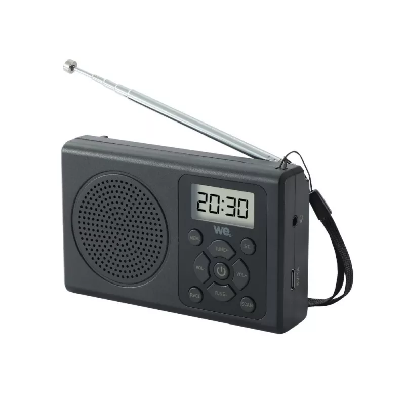 Radio FM à piles (non incluses), noir