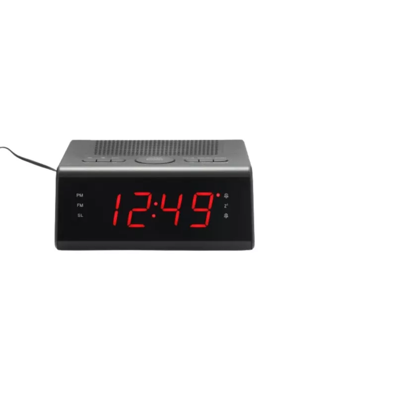 Radio réveil FM , Dual alarme avec fonction snooze, l'écran LCD de 0.9'' , adaptateur secteur inclus