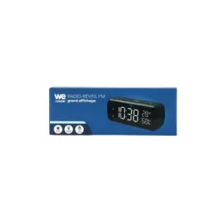 Radio réveil grand affichage écran 1.8'', Radio FM , Dual alarme, affichage de température intérieure/humidité , 1 port USB…