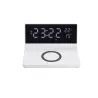 Réveil avec chargeur induction à 15W max, double alarme, lumiosité réglable, 1 port USB pour la charge, affichage l'heure, la…