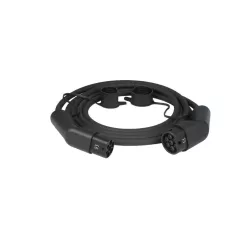 Câble de recharge pour les voitures électriques, type T2, monophasé 32A/7,2kW, IP54, longueur de 5m, noir