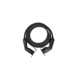 Câble de recharge pour les voitures électriques, type T2, monophasé 32A/7,2kW, IP54, longueur de 5m, noir