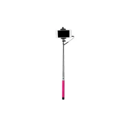 Bras Selfie fushia longueur: 22.5 à 100.5cm compatible IOS 4.0 / Android 3.0 Connexion port Jack / bouton phot