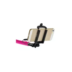 Bras Selfie fushia longueur: 22.5 à 100.5cm compatible IOS 4.0 / Android 3.0 Connexion port Jack / bouton phot