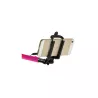 Bras Selfie fushia longueur: 22.5 à 100.5cm compatible IOS 4.0 / Android 3.0 Connexion port Jack / bouton phot
