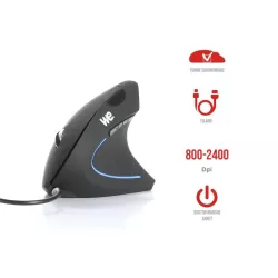 Souris verticale WE filaire 5 boutons et 1 molette DPI 800-1200-1600-2400 longueur du câble 1.35m