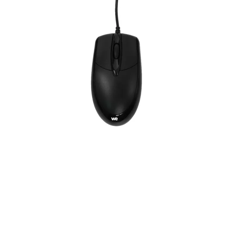 Souris filaire optique WE 1200DPI ,ambidextre, connexion USB, longueur câble 1.8m, grande taille 117*62*38mm, noire